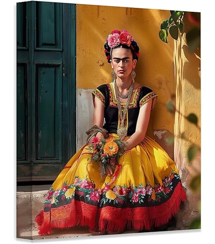Amazon.com: Frida Kahlo - Black and White Vintage Photo - Wall Art